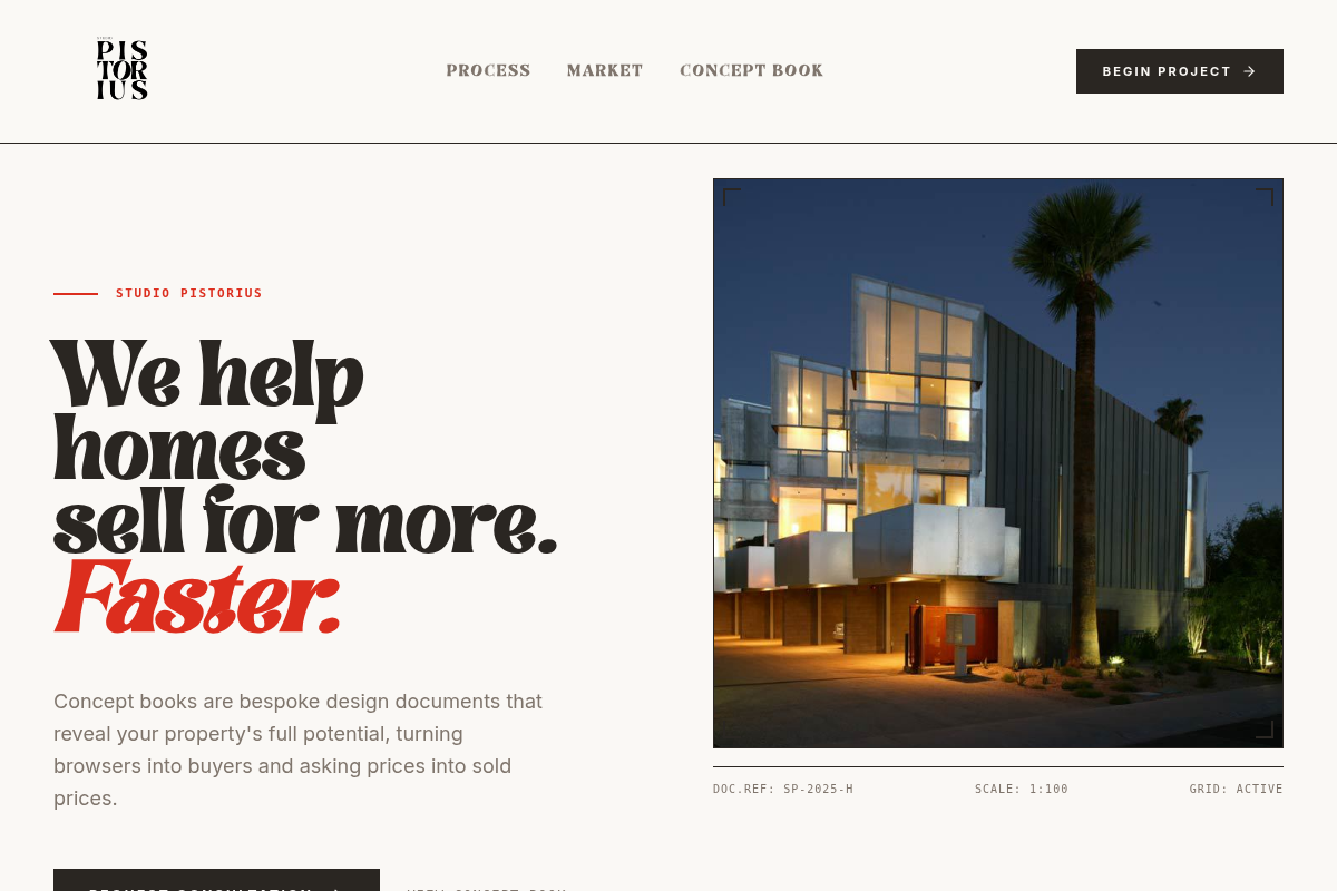 Screenshot of Studio Pistorius website