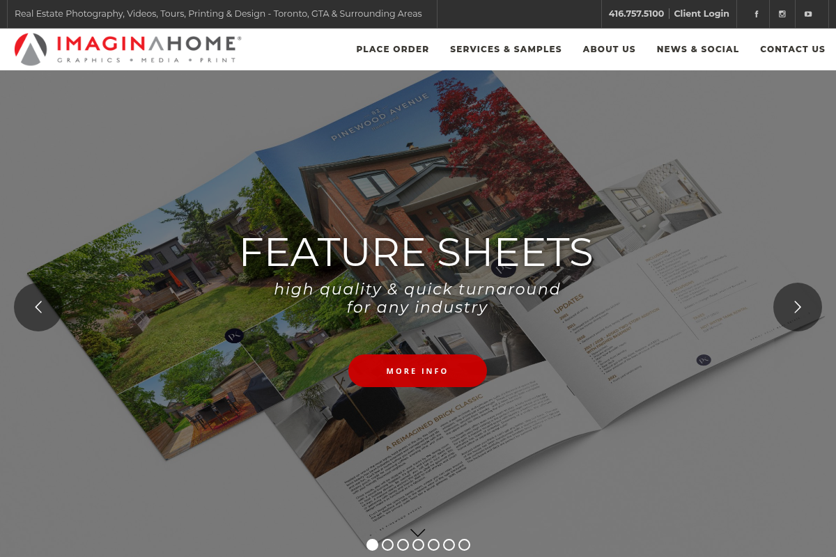 Screenshot of Imaginahome website