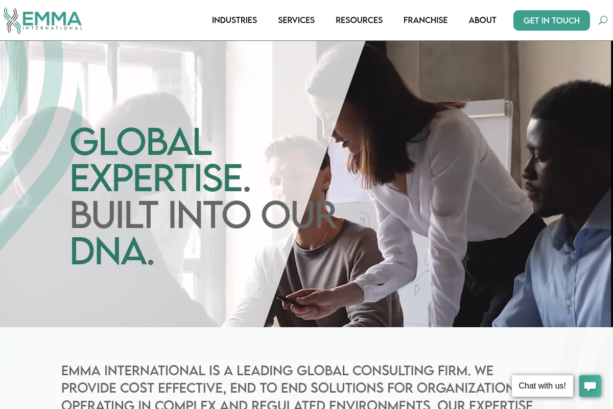Screenshot of EMMA International website