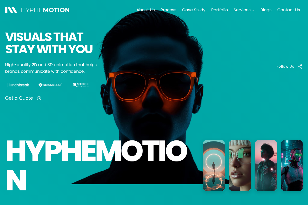 Screenshot of Hyphemotion website
