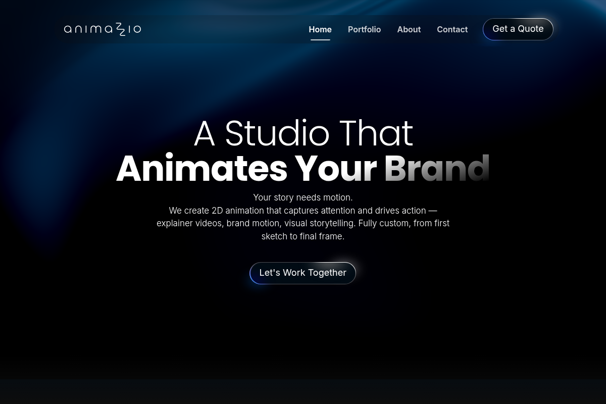 Screenshot of Animazzio website
