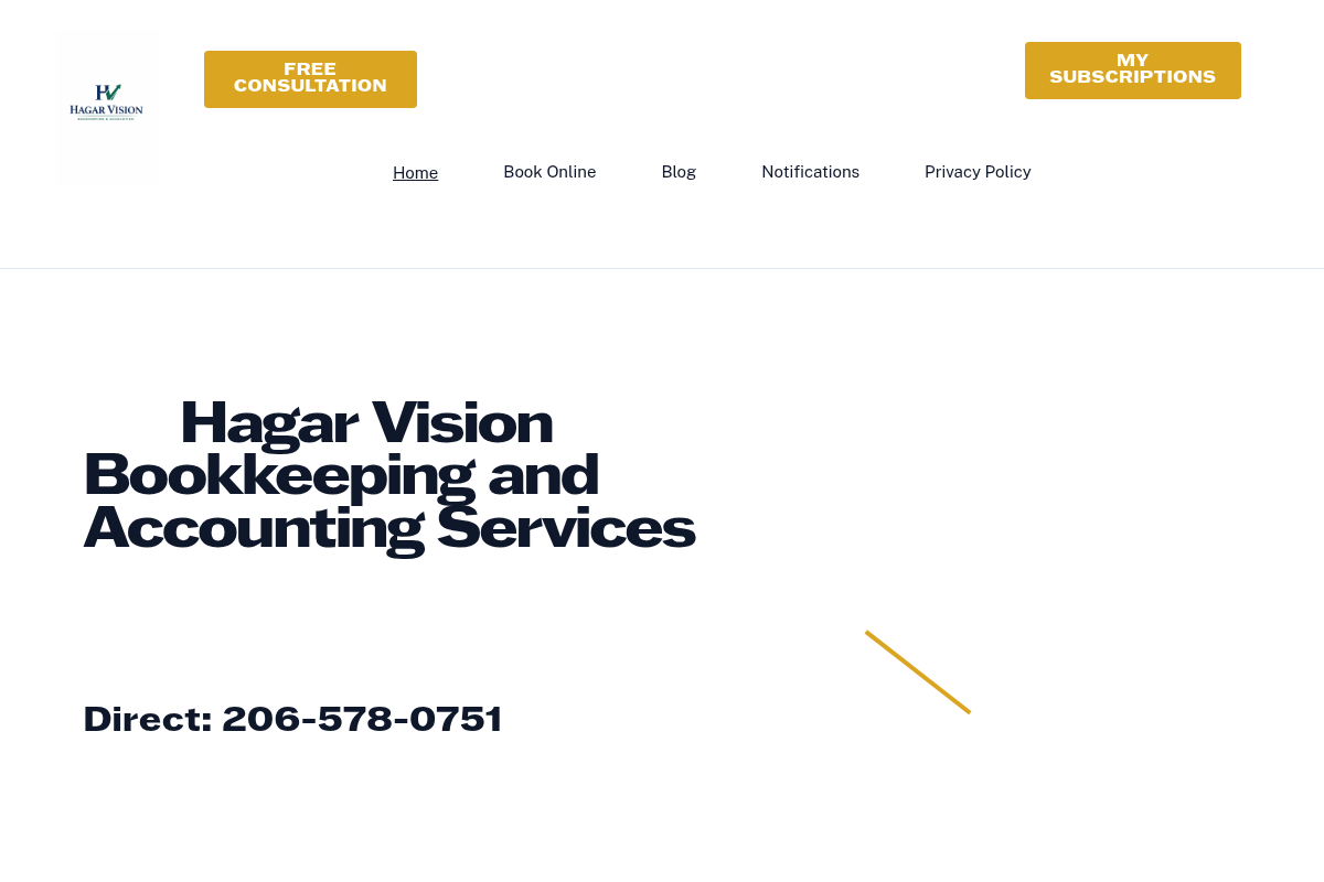 Screenshot of Hagar Vision Bookkeeping & Accountants LLC website