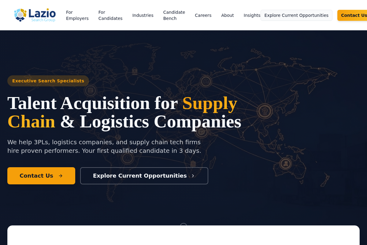 Screenshot of Lazio Search Group website