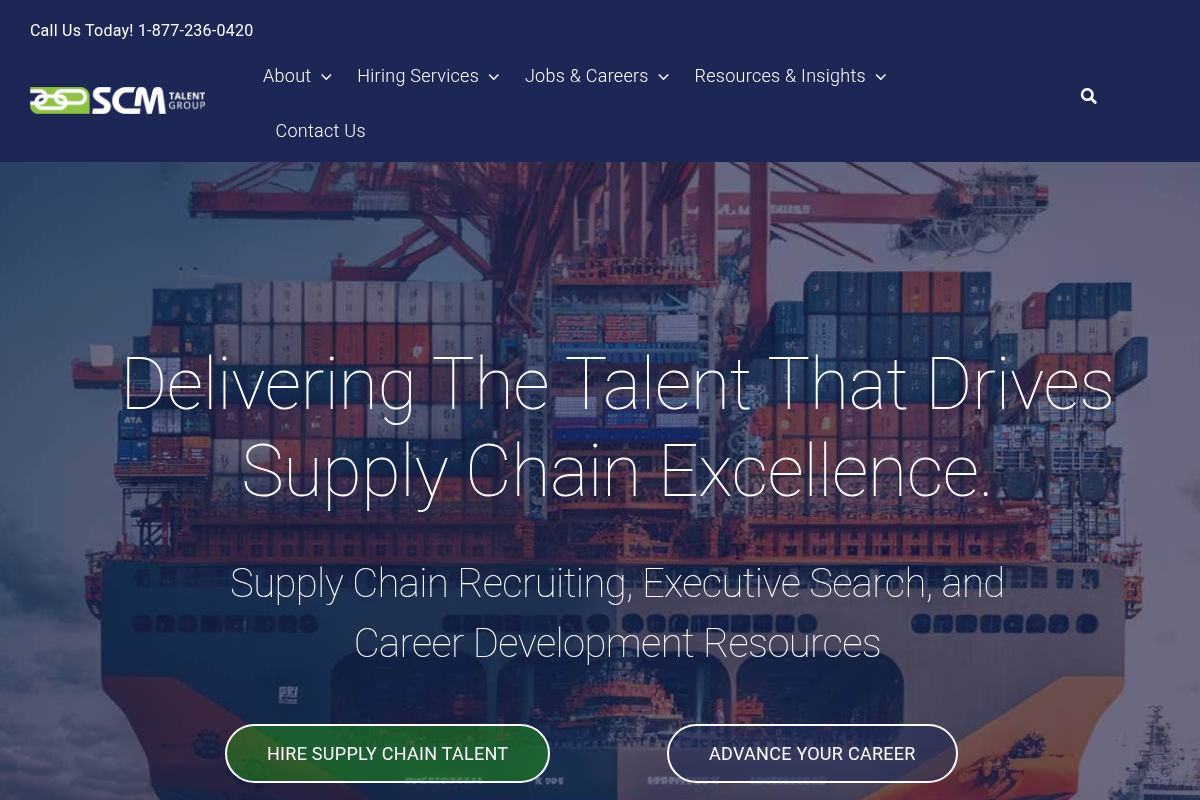 Screenshot of SCM Talent Group website