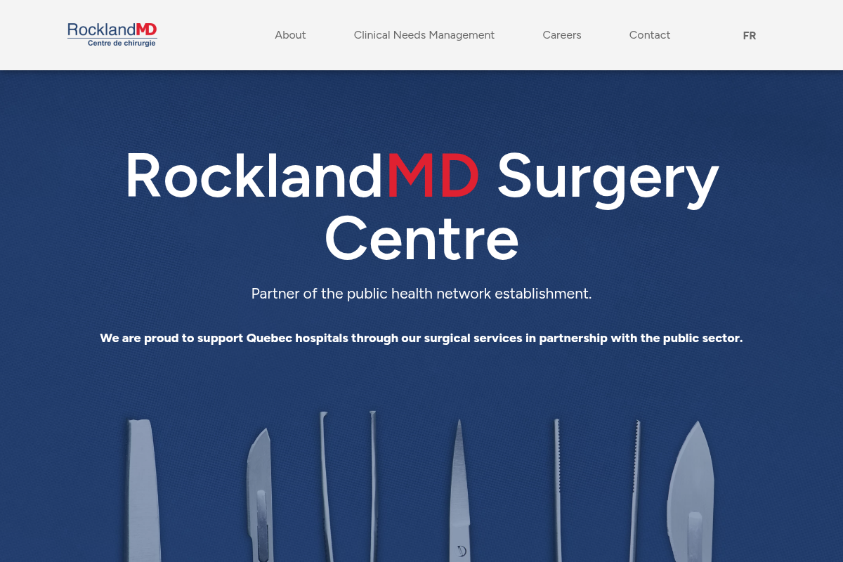 Screenshot of Rockland MD Surgery website