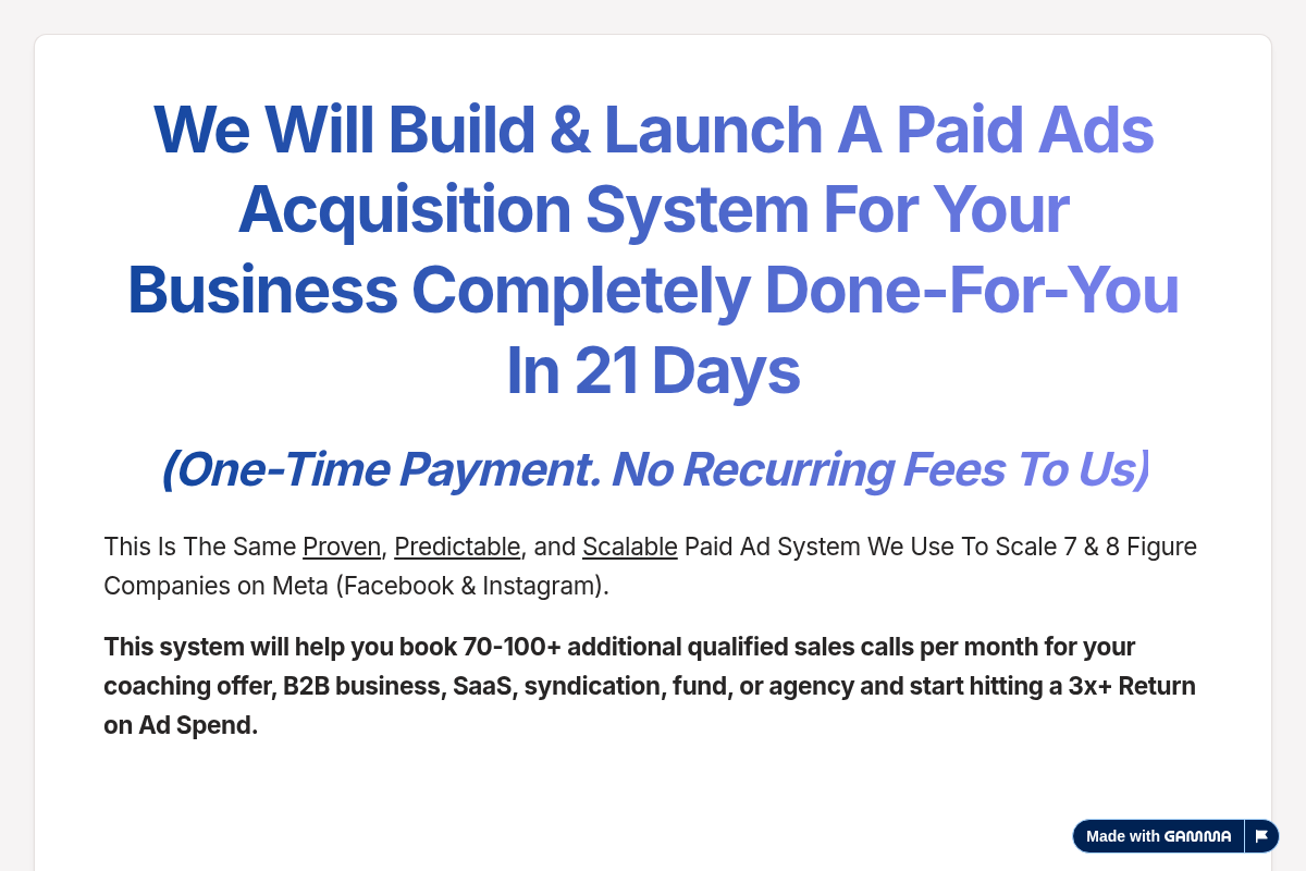 Screenshot of DFY Ad System website