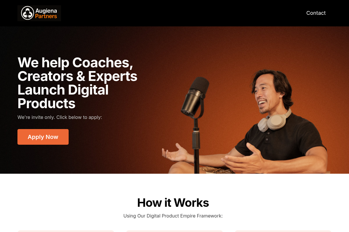 Screenshot of Augiena Partners website