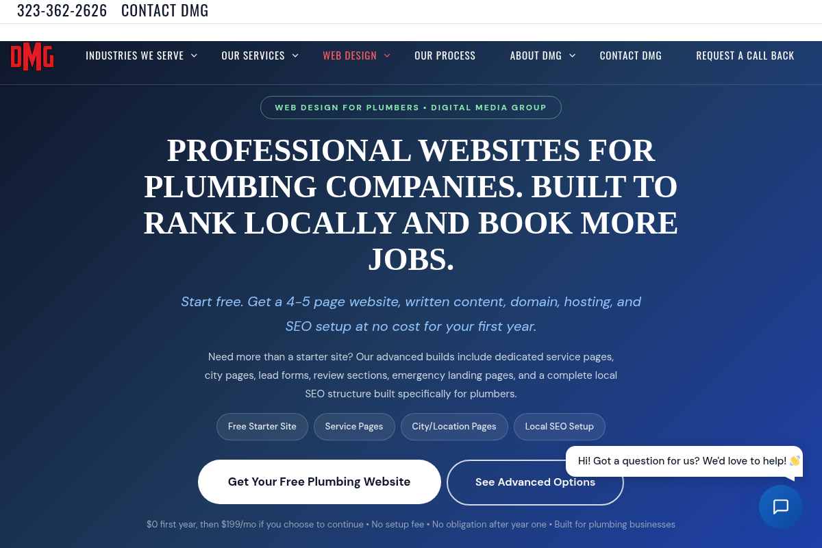 Screenshot of Digital Media Group website