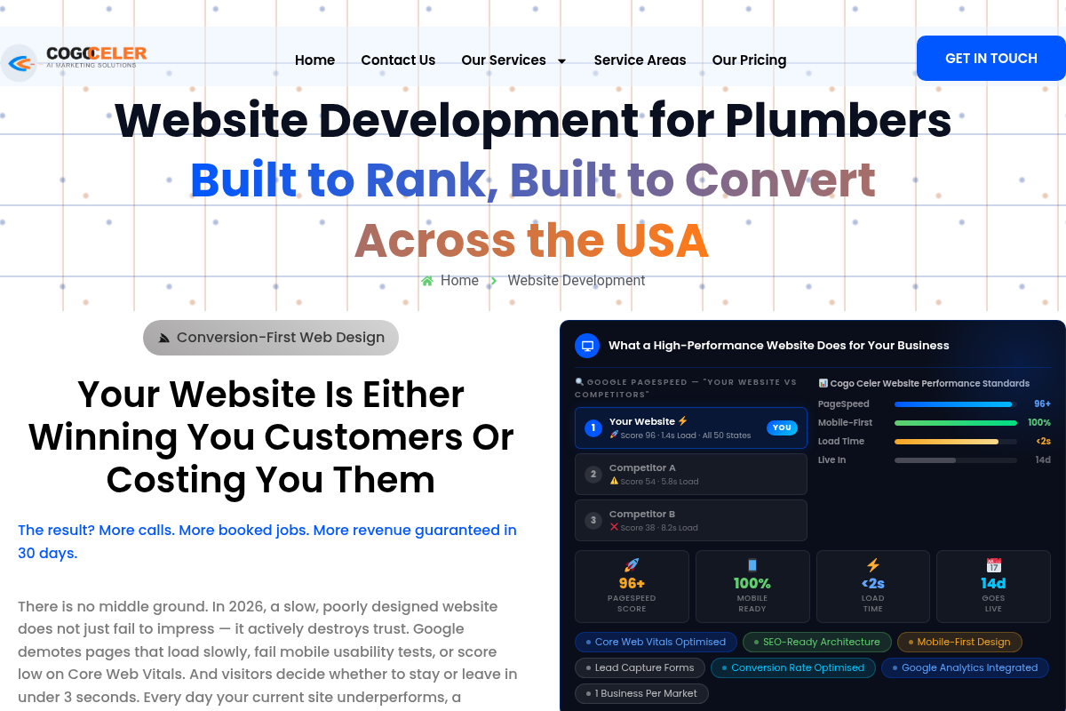 Screenshot of Cogo Celer website