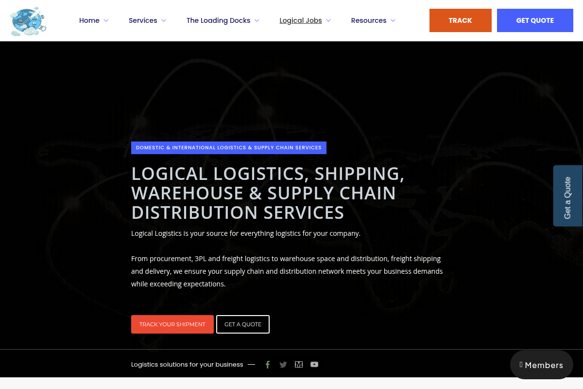 Screenshot of Logical Logistics website