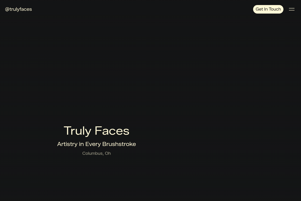 Screenshot of Truly Faces website