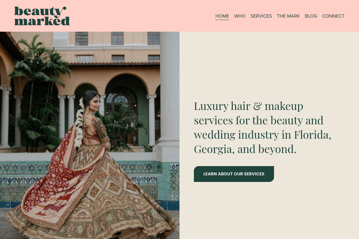 Screenshot of Beauty Marked website