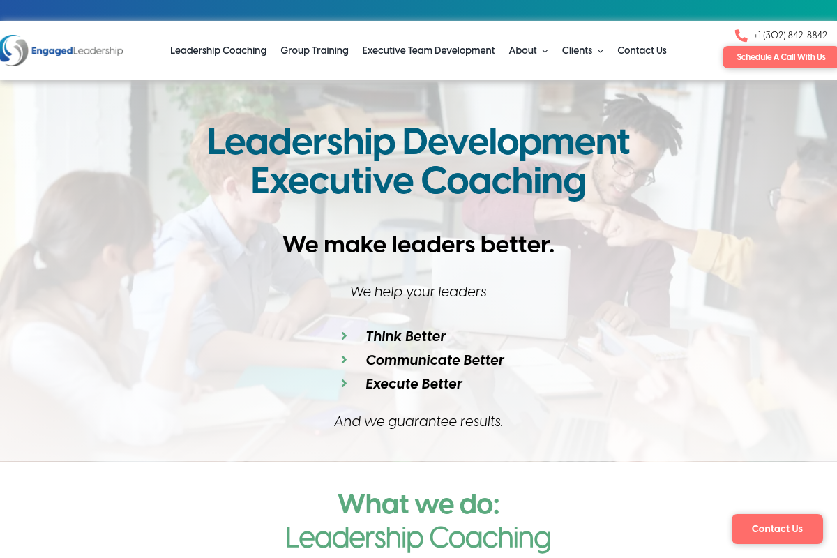 Screenshot of EngagedLeadership, LLC website