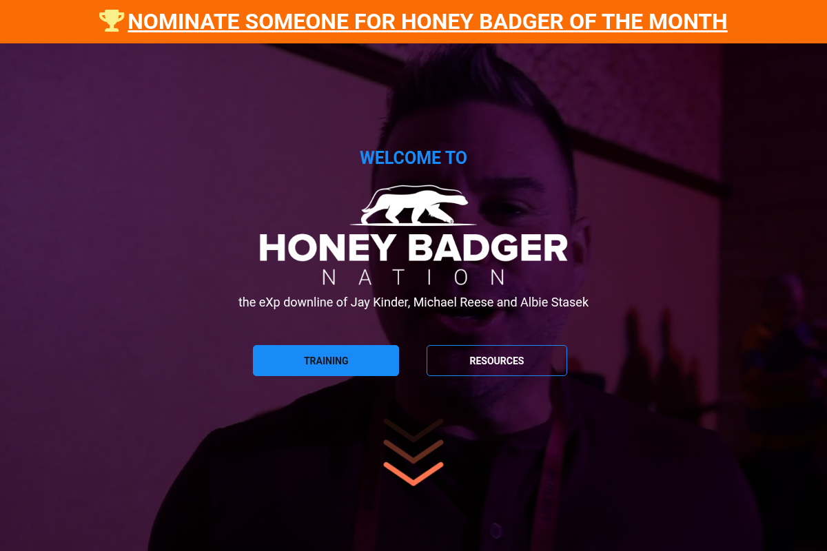 Screenshot of Honey Badger Nation (Funnel Pilot) website