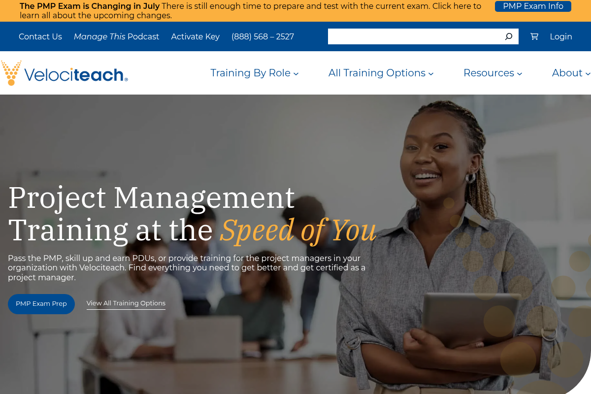 Screenshot of Velociteach website