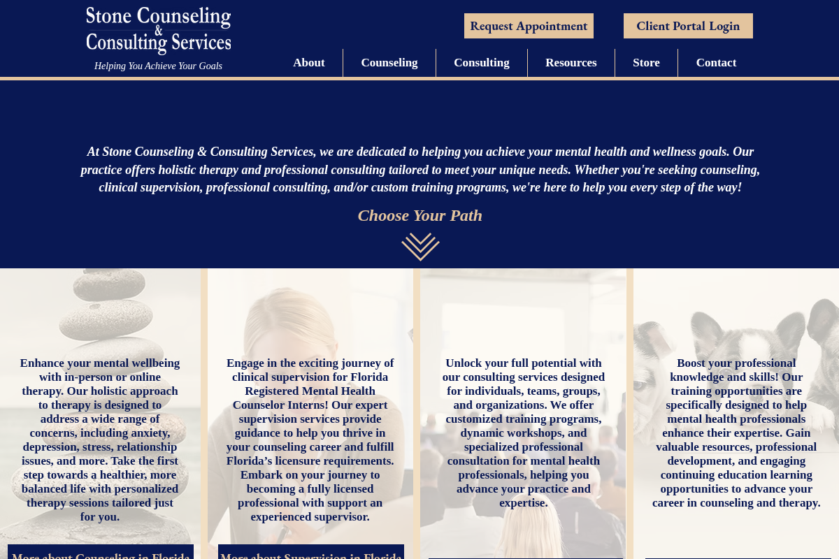 Screenshot of Stone Counseling & Consulting Services website