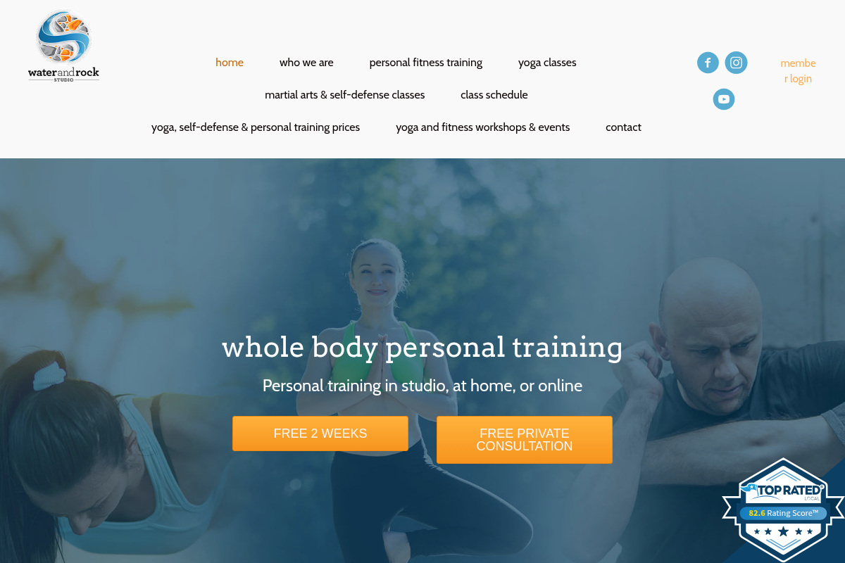 Screenshot of Water and Rock Studio website