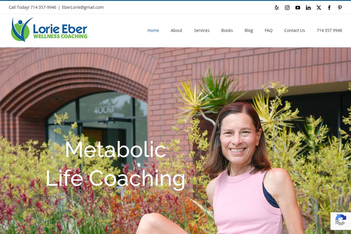 Screenshot of Lorie Eber Wellness Coaching website
