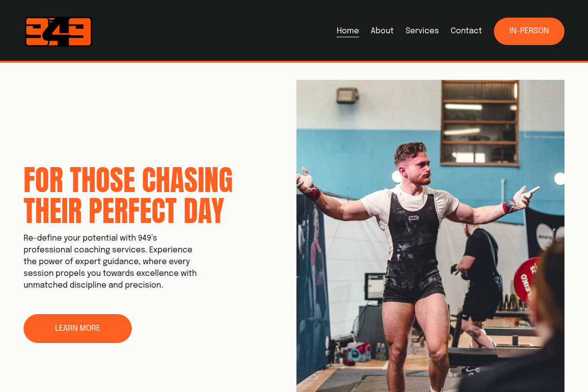 Screenshot of 949 Coaching website