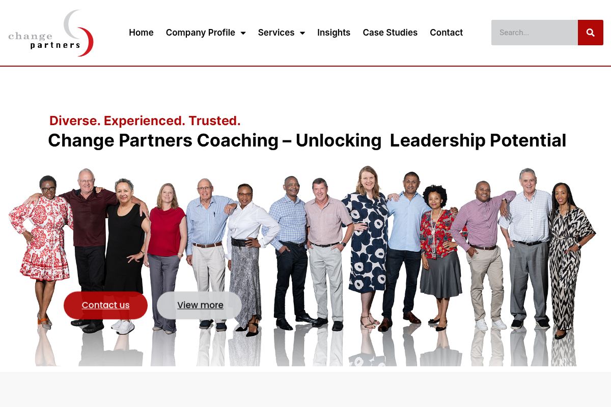 Screenshot of Change Partners website