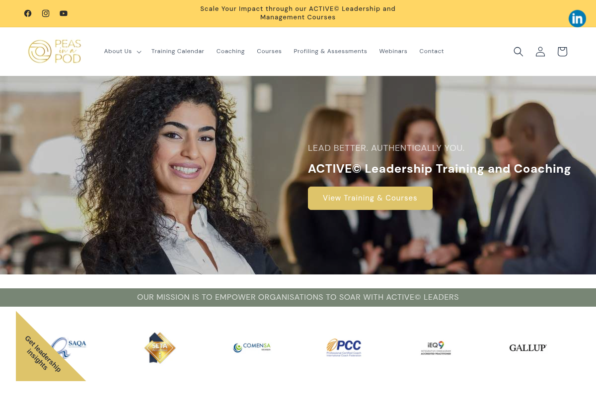 Screenshot of Peas in a Pod website