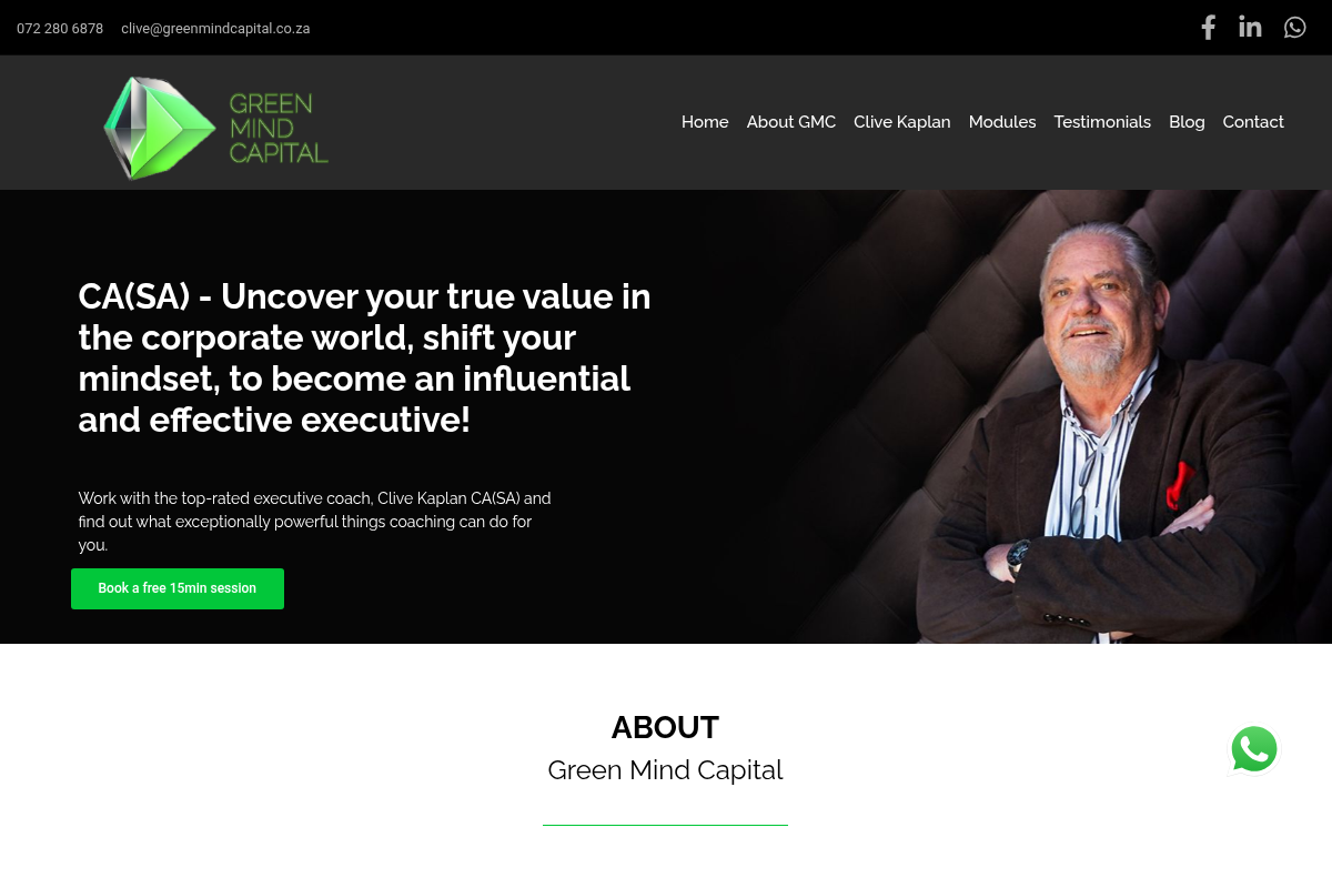 Screenshot of Green Mind Capital website