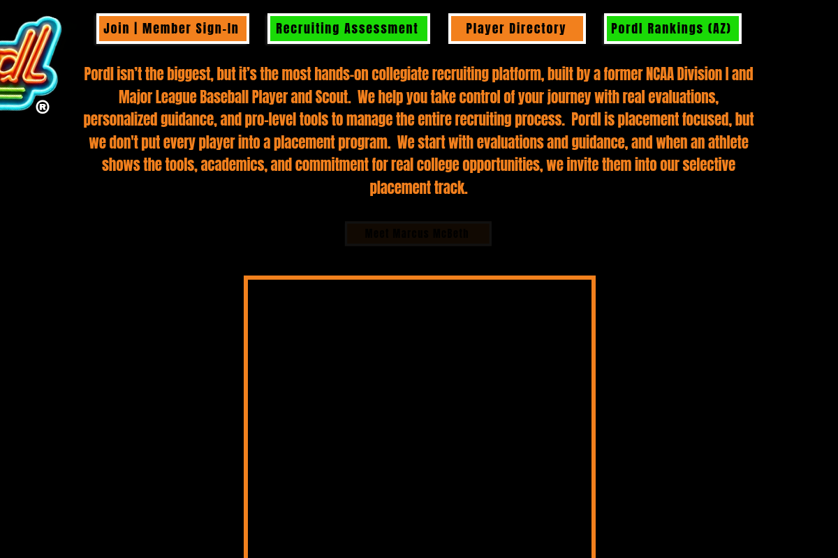 Screenshot of Pordl website