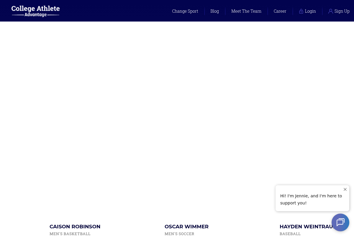 Screenshot of College Athlete Advantage website