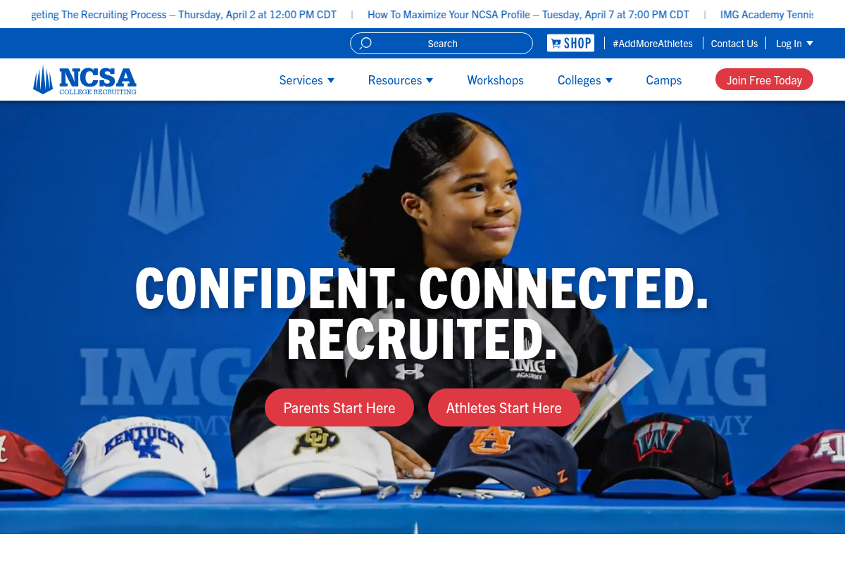 Screenshot of NCSA website