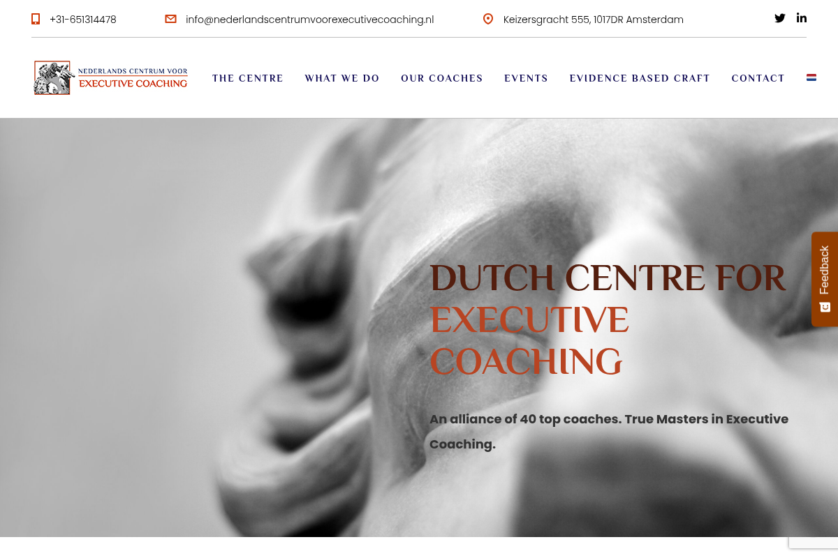 Screenshot of Dutch Centre for Executive Coaching website