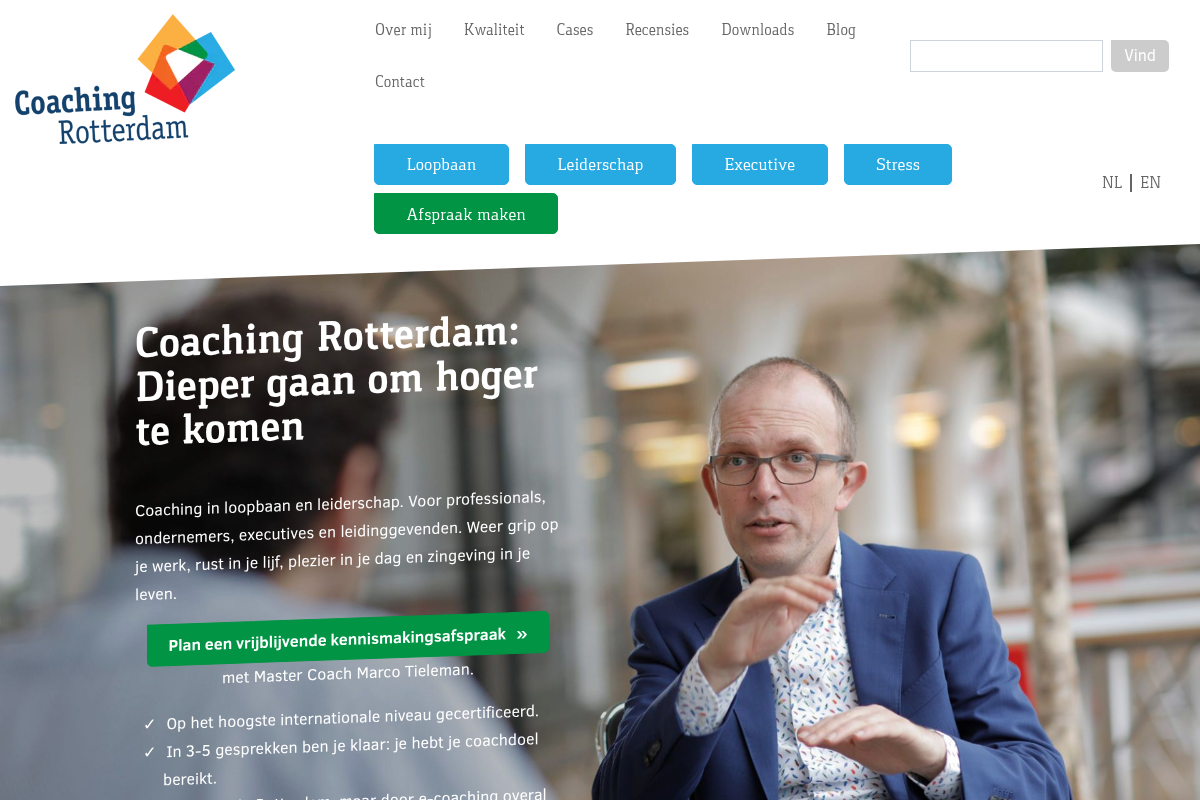 Screenshot of Coaching Rotterdam website