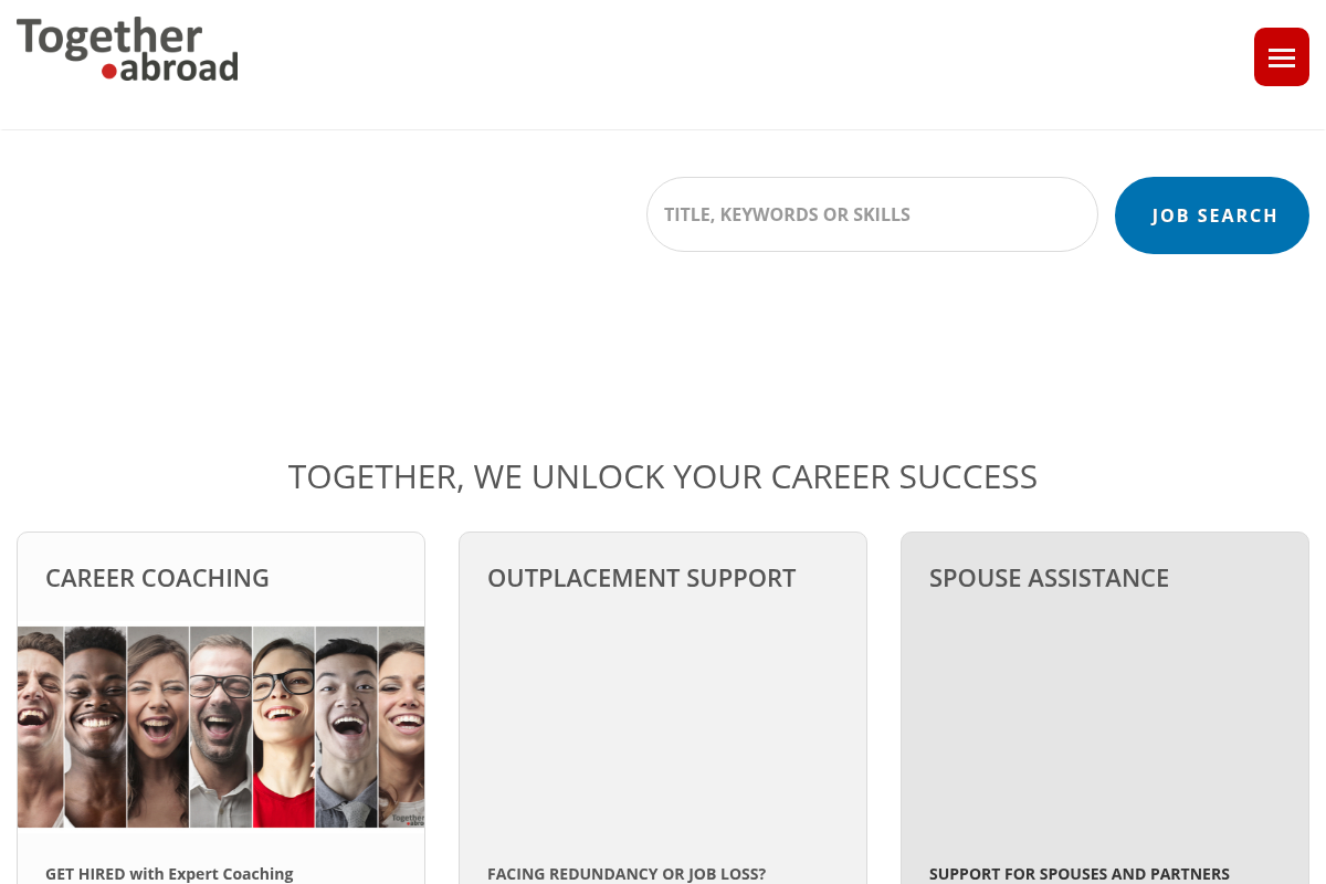 Screenshot of Together Abroad website