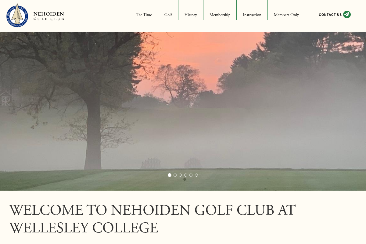 Screenshot of Nehoiden Golf Academy website