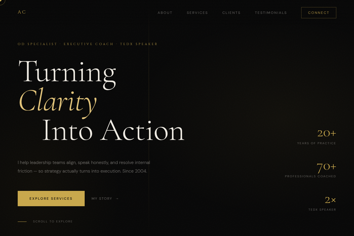 Screenshot of Avik Chatterjee | OD Specialist & Executive Coach website