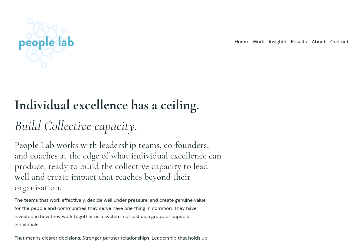 Screenshot of People Lab website