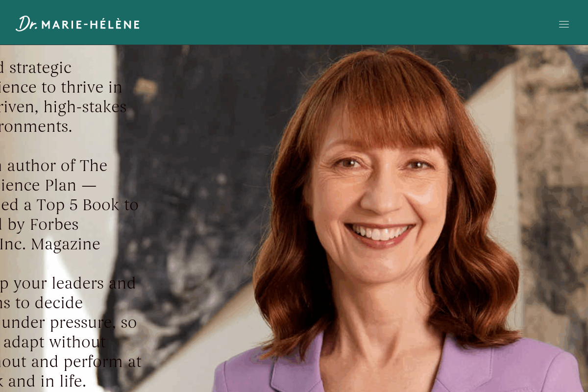 Screenshot of Dr. Marie-Hélène Pelletier website