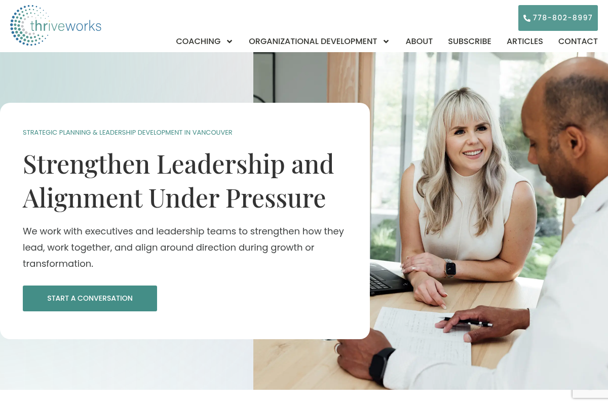 Screenshot of Thriveworks website