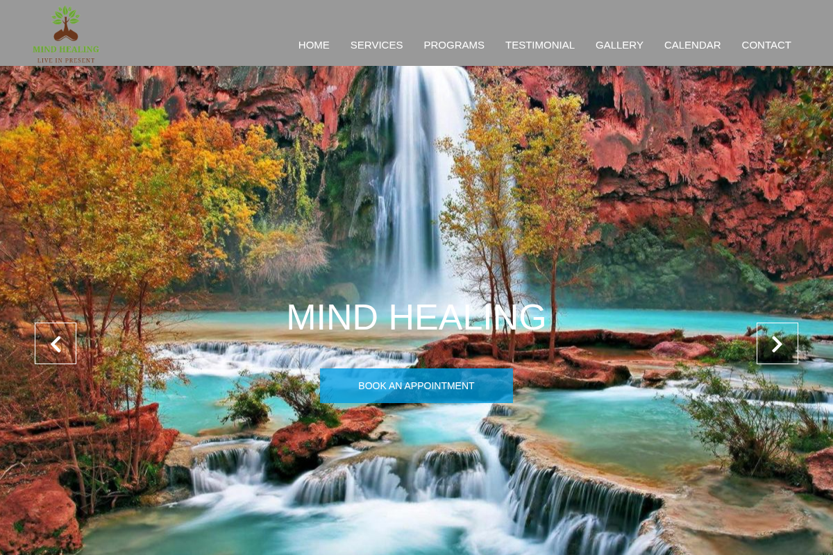 Screenshot of Mind Healing website
