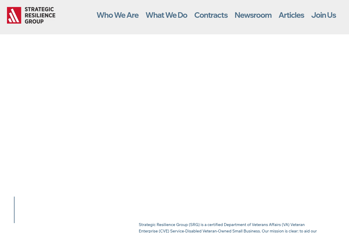Screenshot of Strategic Resilience Group website