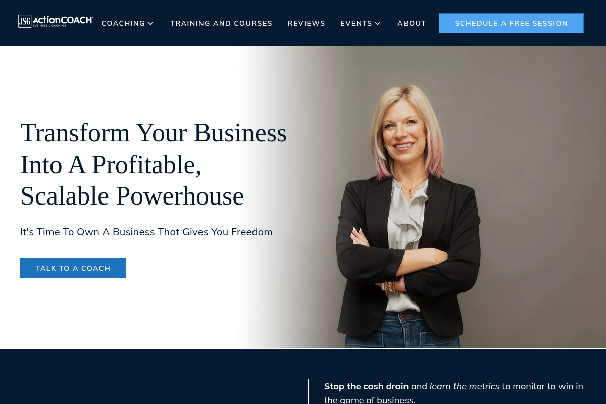 Screenshot of JSG ActionCOACH website