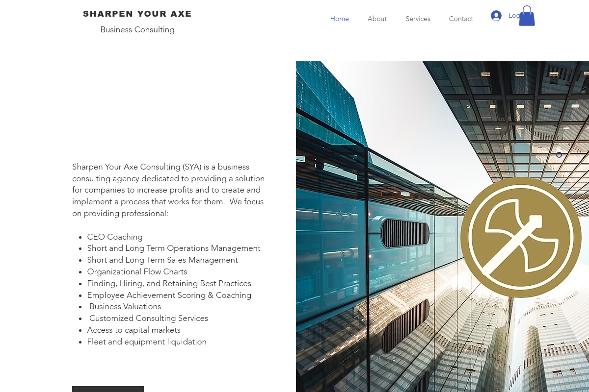 Screenshot of Small Business Consultant | Sharpen Your Axe | Raleigh website