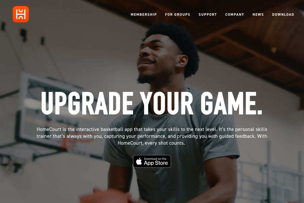 Screenshot of HomeCourt website