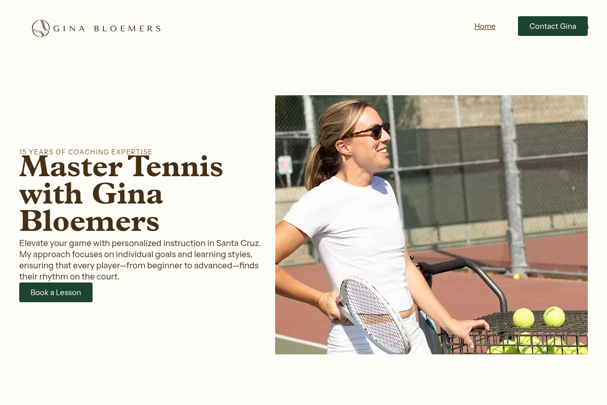 Screenshot of GINA BLOEMERS website