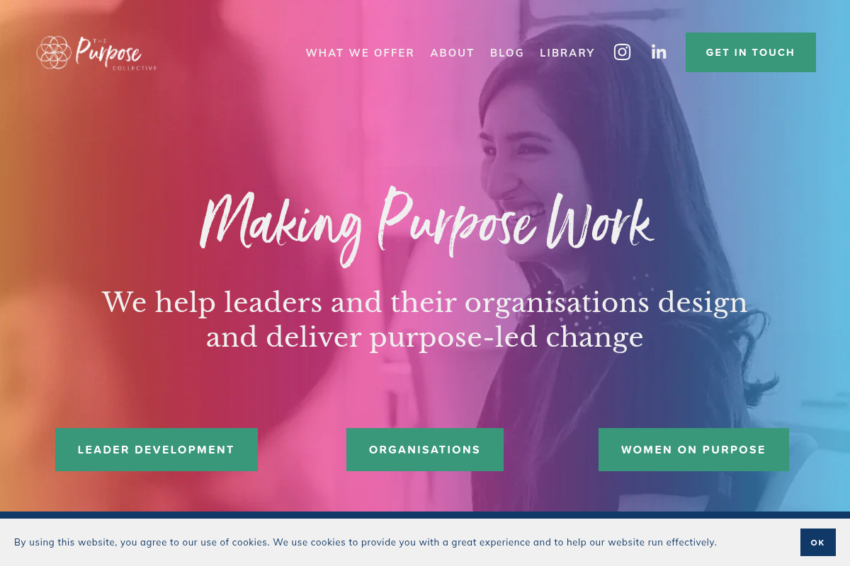 Screenshot of The Purpose Collective website