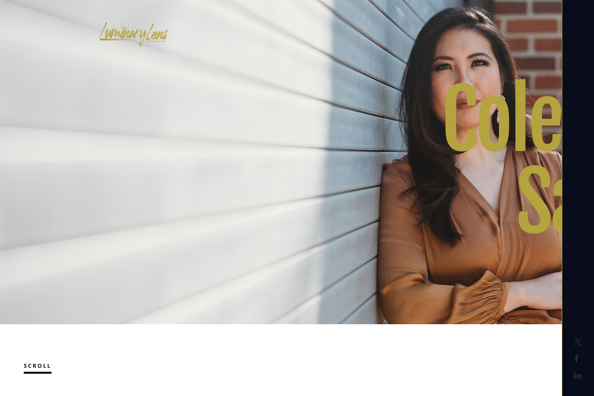 Screenshot of Luminary Lens website