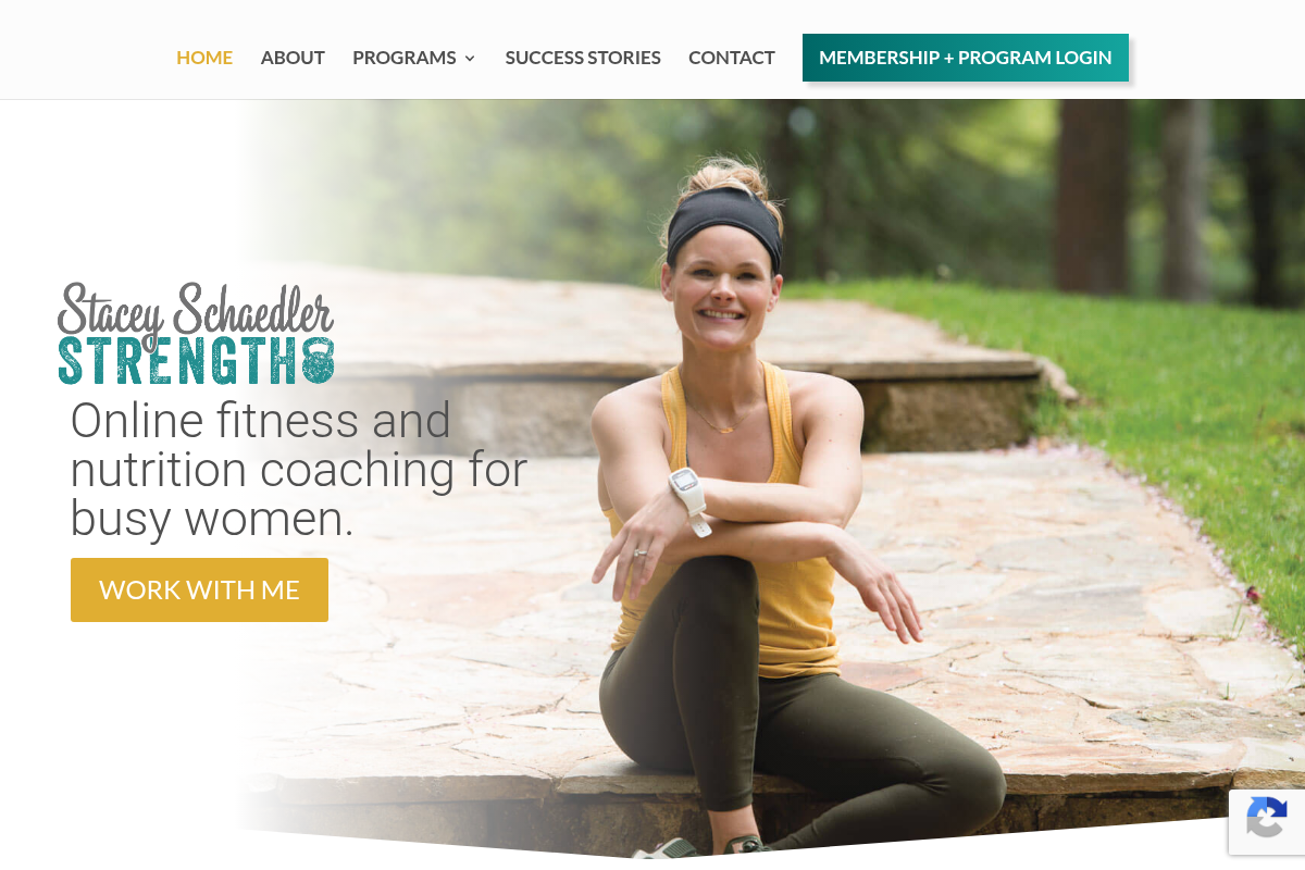 Screenshot of Stacey Schaedler Strength website