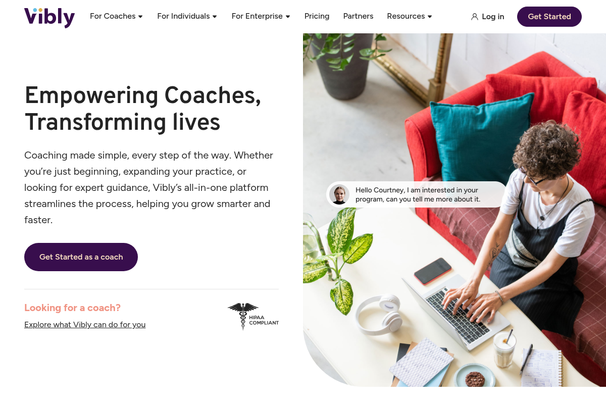 Screenshot of Vibly Hormone & Gut Reset website