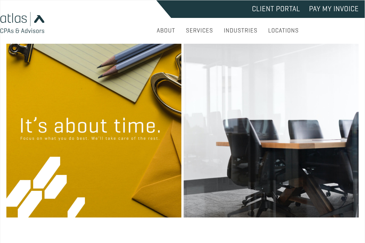 Screenshot of ATLAS CPAs & Advisors website