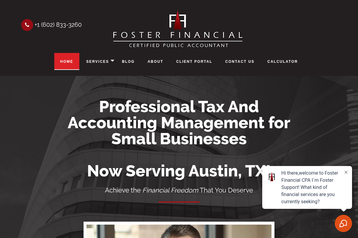 Screenshot of Foster Financial CPA website