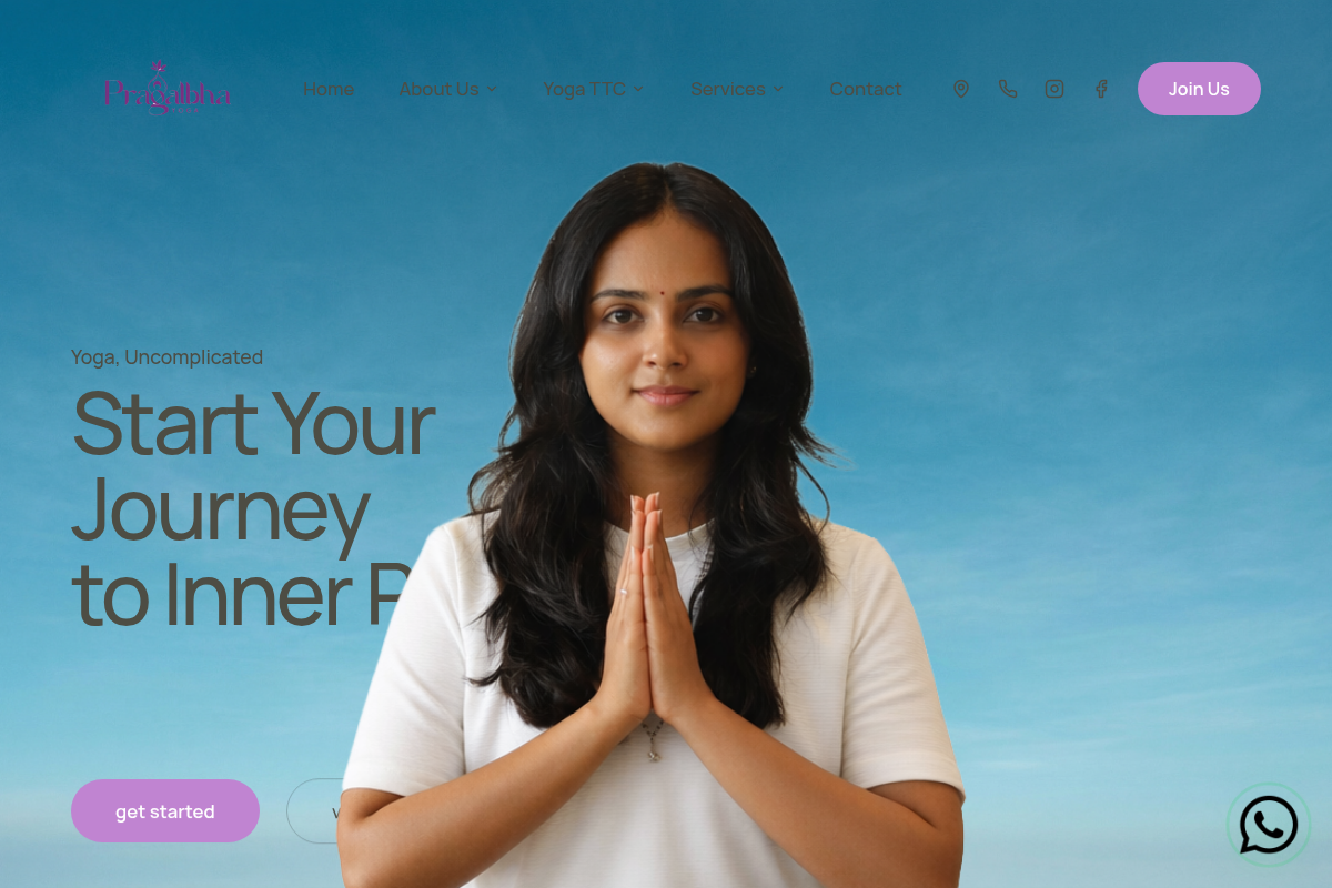 Screenshot of Pragalbha Yoga website